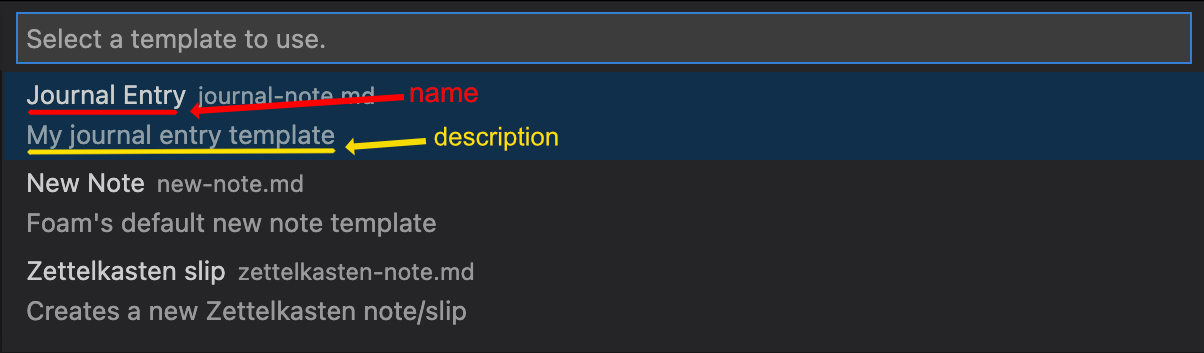Template Picker annotated with attributes